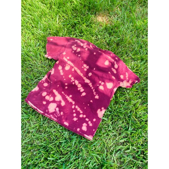 UPCYCLED Texas A&M Striped Bleach Tie-Dye Tee❤️ - Picture 3 of 5